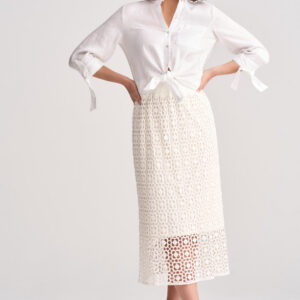 Cotton Lace Skirt - Chalk